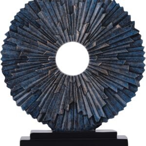 DOVDOV Blue Home Decor Sculpture, Unique Round line Statue, Modern Home Decor, Decorative Panel Statue for Living Room tv Cabinet, Office, Bedroom, Dining Table Center Blue Decor